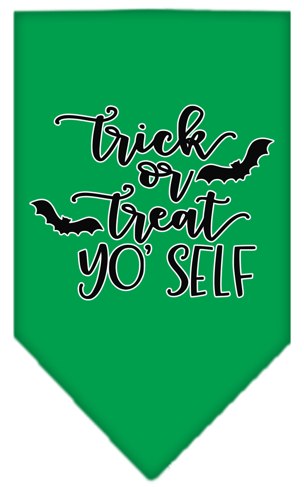 Trick or Treat Yo' Self Screen Print Bandana Emerald Green Large